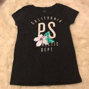 Girls grey California ps short sleeve shirt